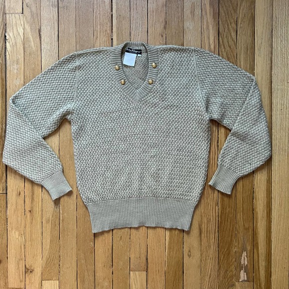 Salvatore Ferragamo Sweaters - Vintage Salvatore Ferragamo Knit Sweater Women's Size Small S Beige
